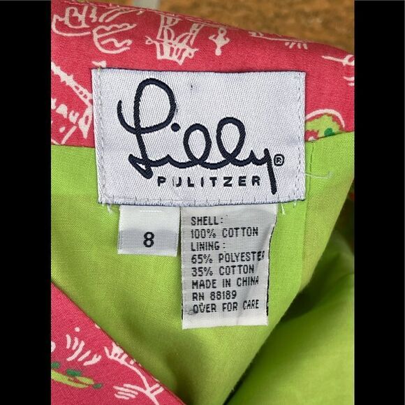 Lilly Pulitzer Pink Green  Strapless Casual Dress size 8 - Picture 10 of 10